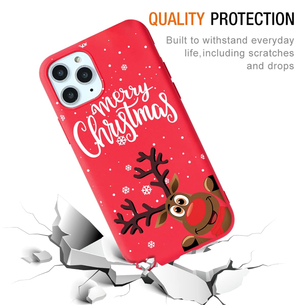 Yoedge 2 Pezzi Natale Cover per iPhone 11 Pro 5,8, Sottile Morbide