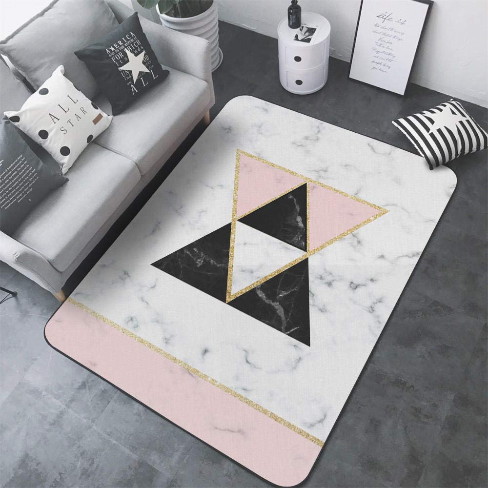 Tapis de salon motif triangle 100x160cm épais pour protéger vos parquets