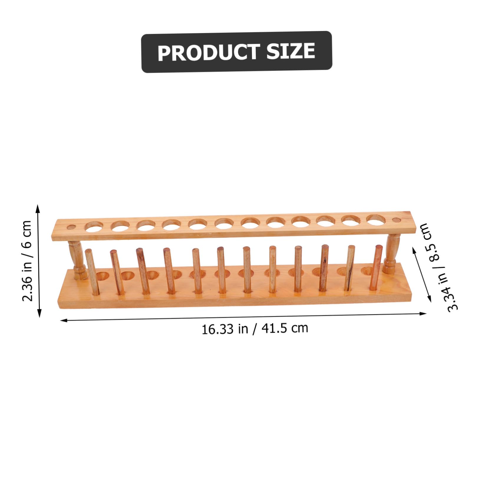Cabilock Supporto per Provette in Legno Beige, Porta Provette da Laboratorio Ben Levigato, Sicuro le Mani, Adatto per Laboratorio e Scuola