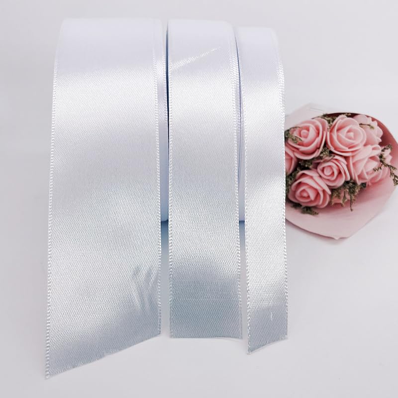 Ruban De Satin Blanc 25 Mm X 91 M - Ruban Décoratif Pour Emballage Cadeau, Mariage, Baptême, Travaux Manuels - 8