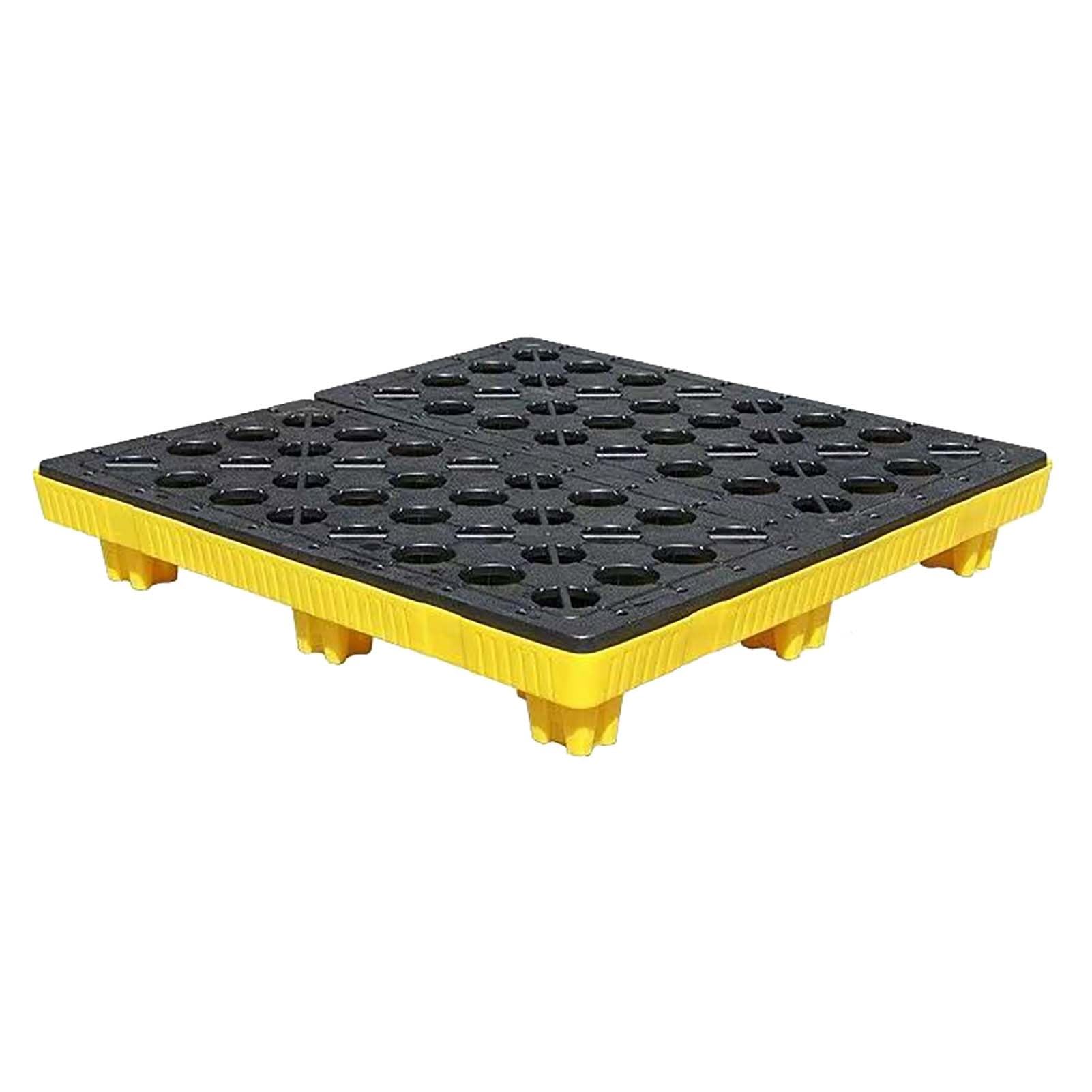 JKJZSALJ Spill Containment Platform,Modular Spill Containment Platform With Drain, Stackable Spill Pallets For Paint Buckets, Large Capacity 72X72X16Cm, Durable Spill Tray For Saf,120x120x17cm