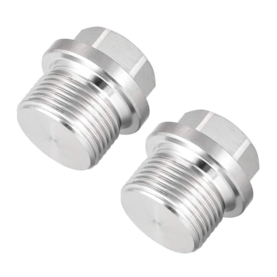 Tapón macho M22 x 1,5 hexagonal exterior de acero inoxidable 304 2 uds