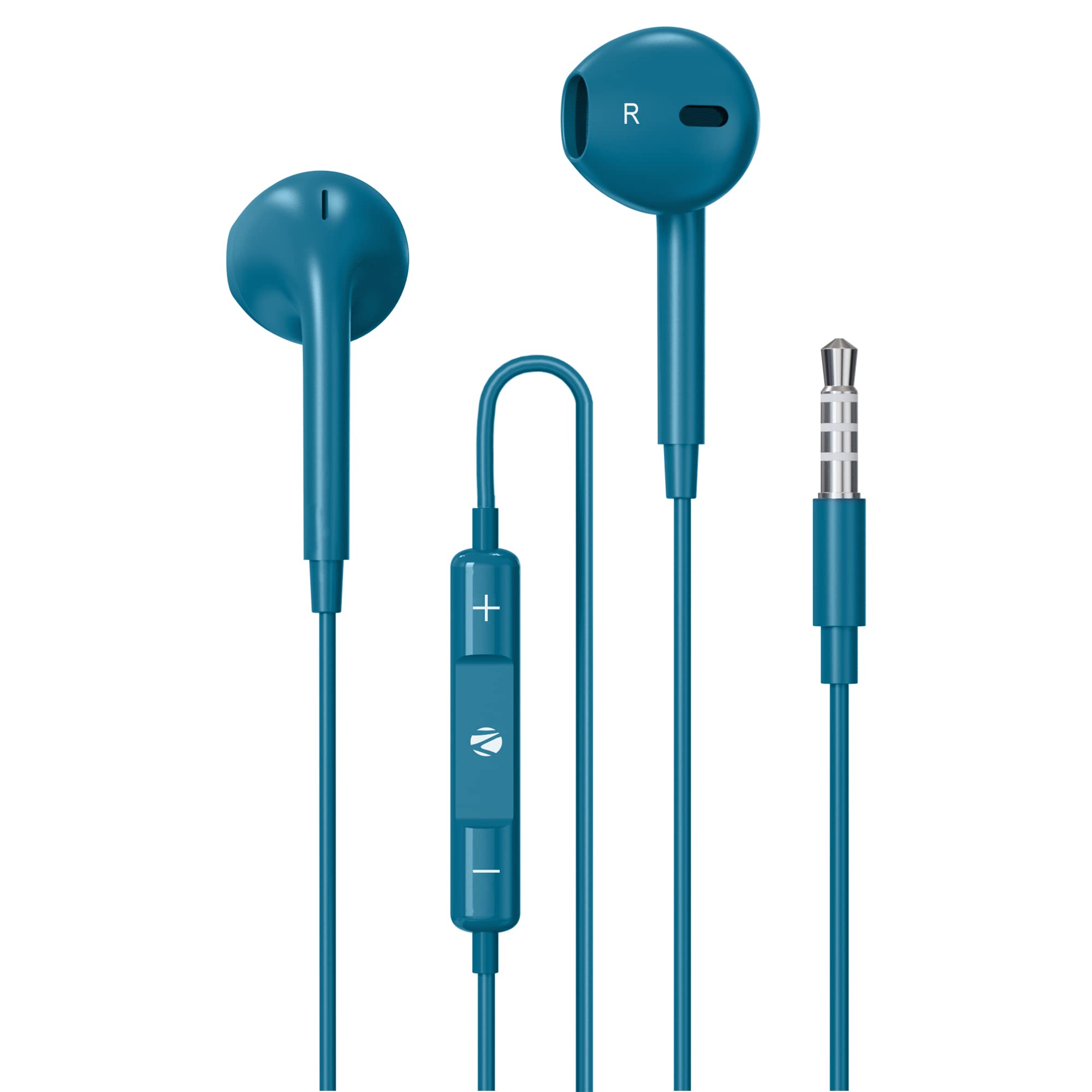 ZEBRONICSZeb-Buds 30 3.5Mm Stereo Wired in Ear Earphones with Mic for Calling, Volume Control, Multifunction Button, 14Mm Drivers, Stylish Eartip,1.2 Meter Durable Cable and Lightweight Design(Blue)