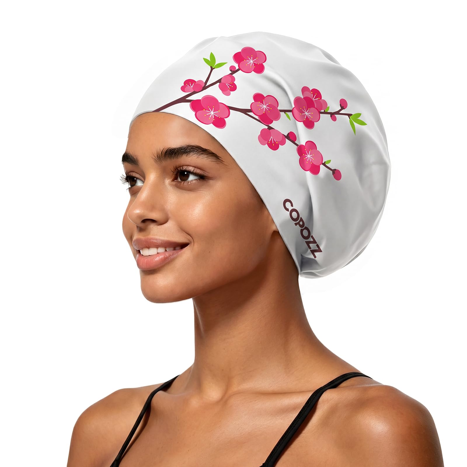Swimming Cap Women, Adult Long Hair Swimming Cap, Large Silicone Swim Cap for Hair and Ear Protection, Which Keeps Hair Dry