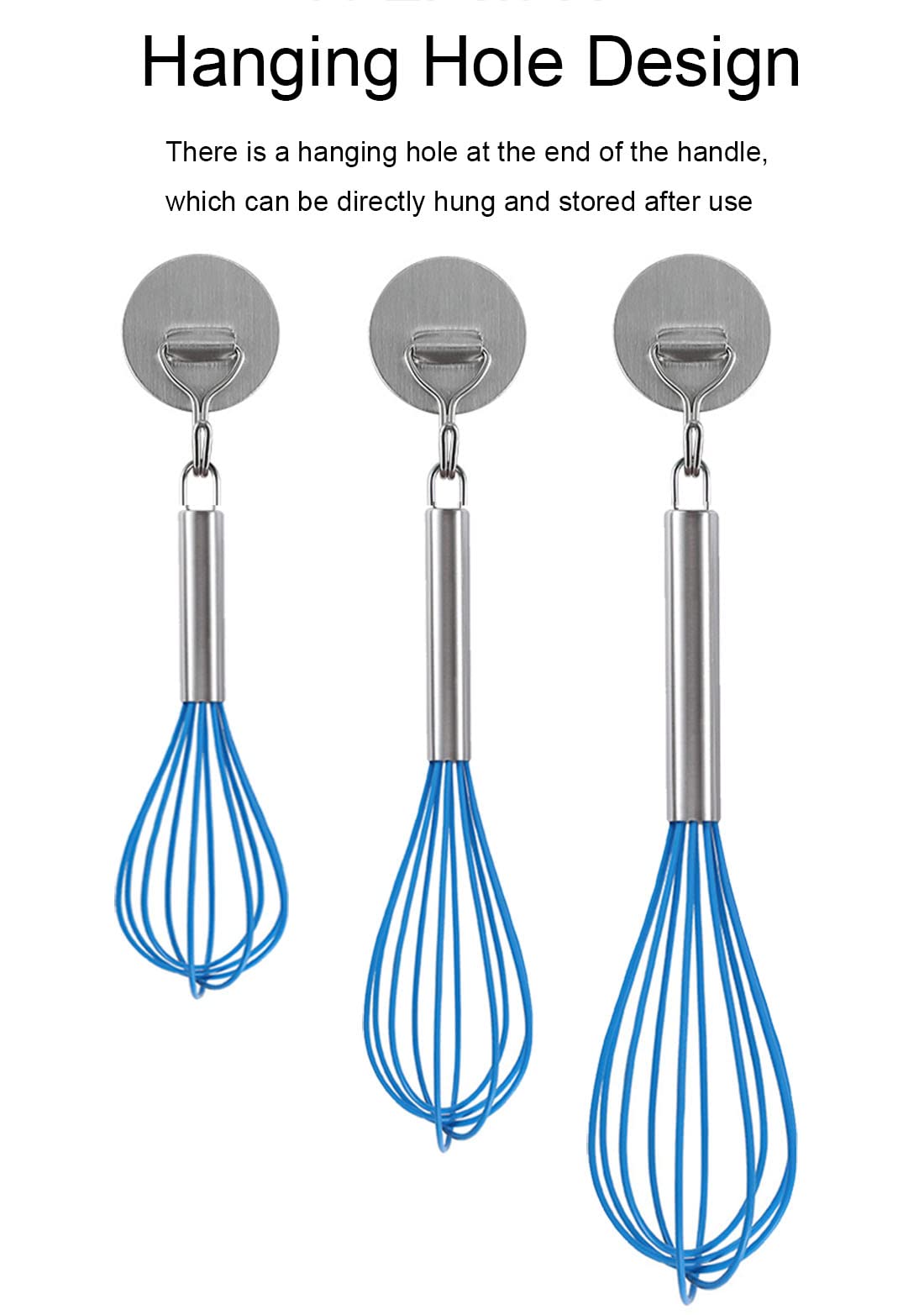 Lot De 3 Fouets Pour La Cuisine, En Acier Inoxydable Pour Mélanger, Fouetter, Battre Et Mélanger, Version Améliorée De Fouet En Fil De Ballon, 20,3 Cm + 25,4 Cm + 30,5 Cm