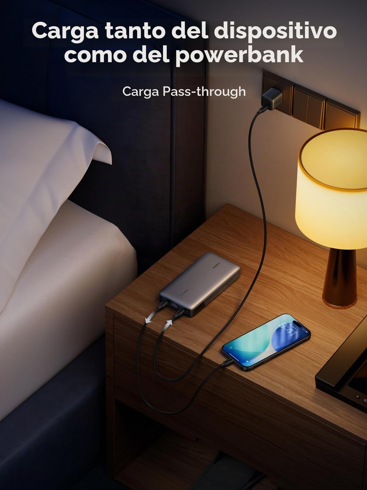 UGREEN Nexode 65W Cargador USB C con 145W Power Bank 25000mAh