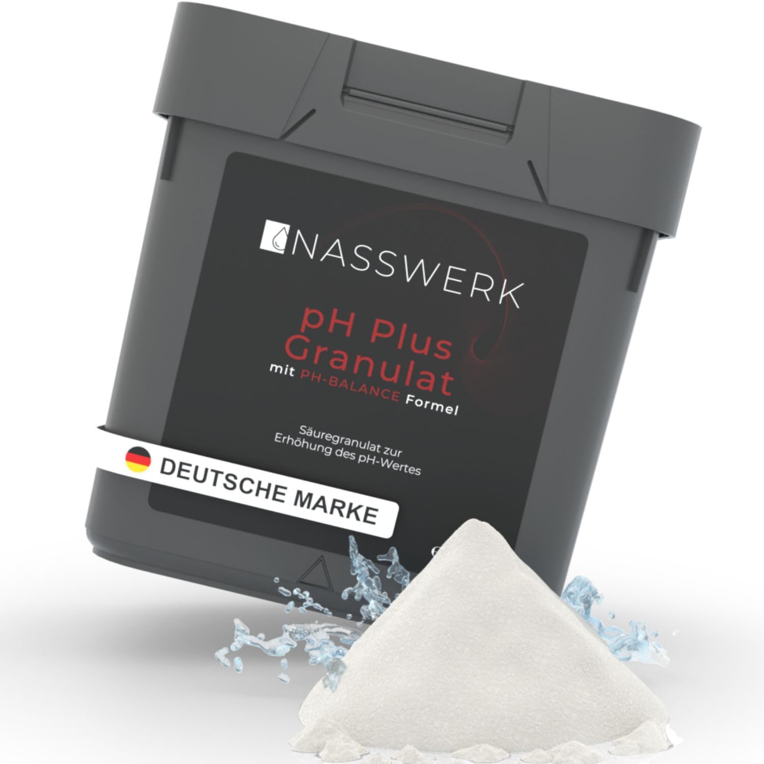 NASSWERK pH Plus Pool Granulat (1kg bis 10kg) | pH Heber Pool Schnelllöslich & Hocheffektiv | Organisches pH Plus Granulat zur pH-Wert Korrektur | Hocheffektiver pH wert Heber | pH+ für Whirlpool