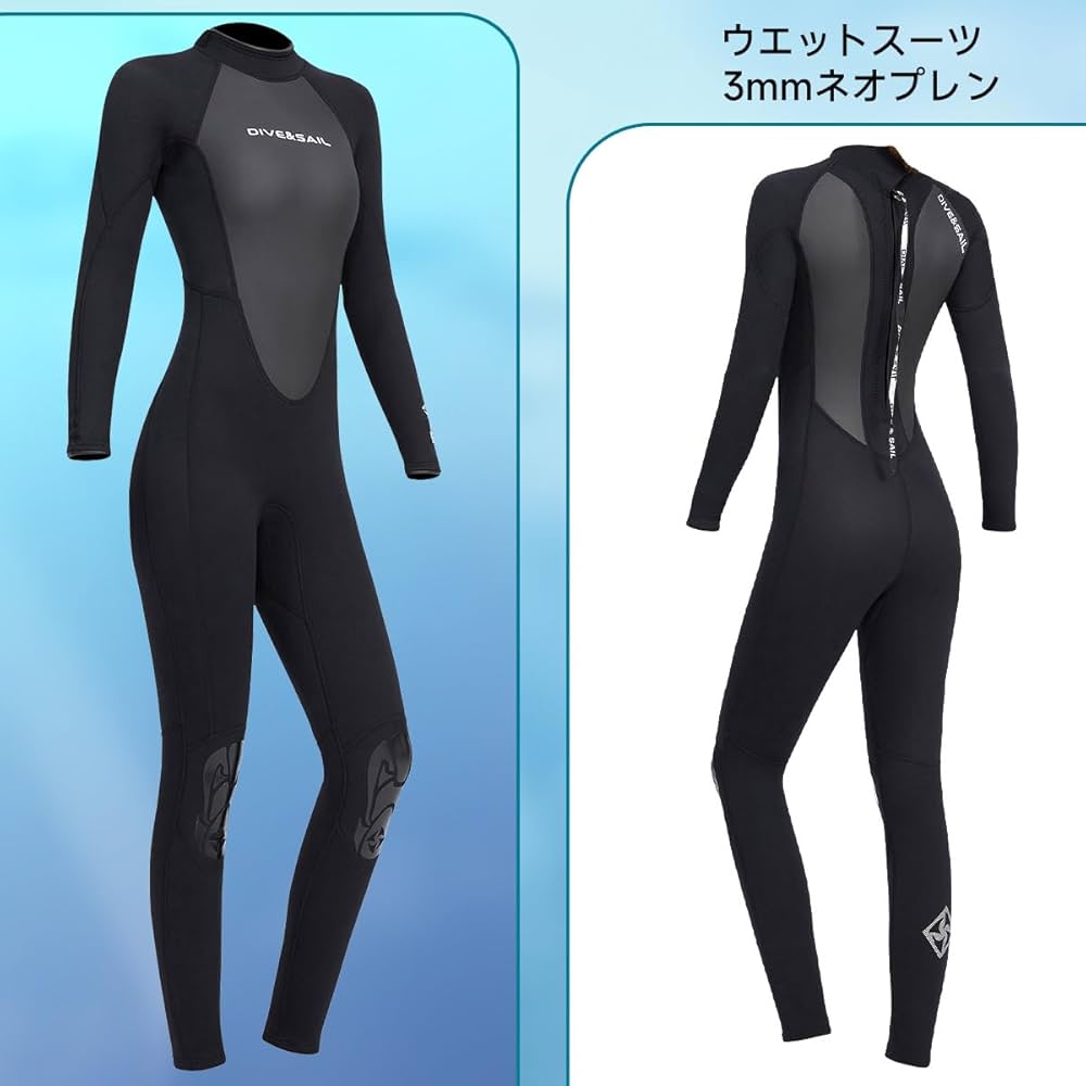 バックジップ フルスーツ ウエットスーツ レディース 3mm ネオプレン Amazon | ウエットスーツ レディース 3mm ネオプレン素材
