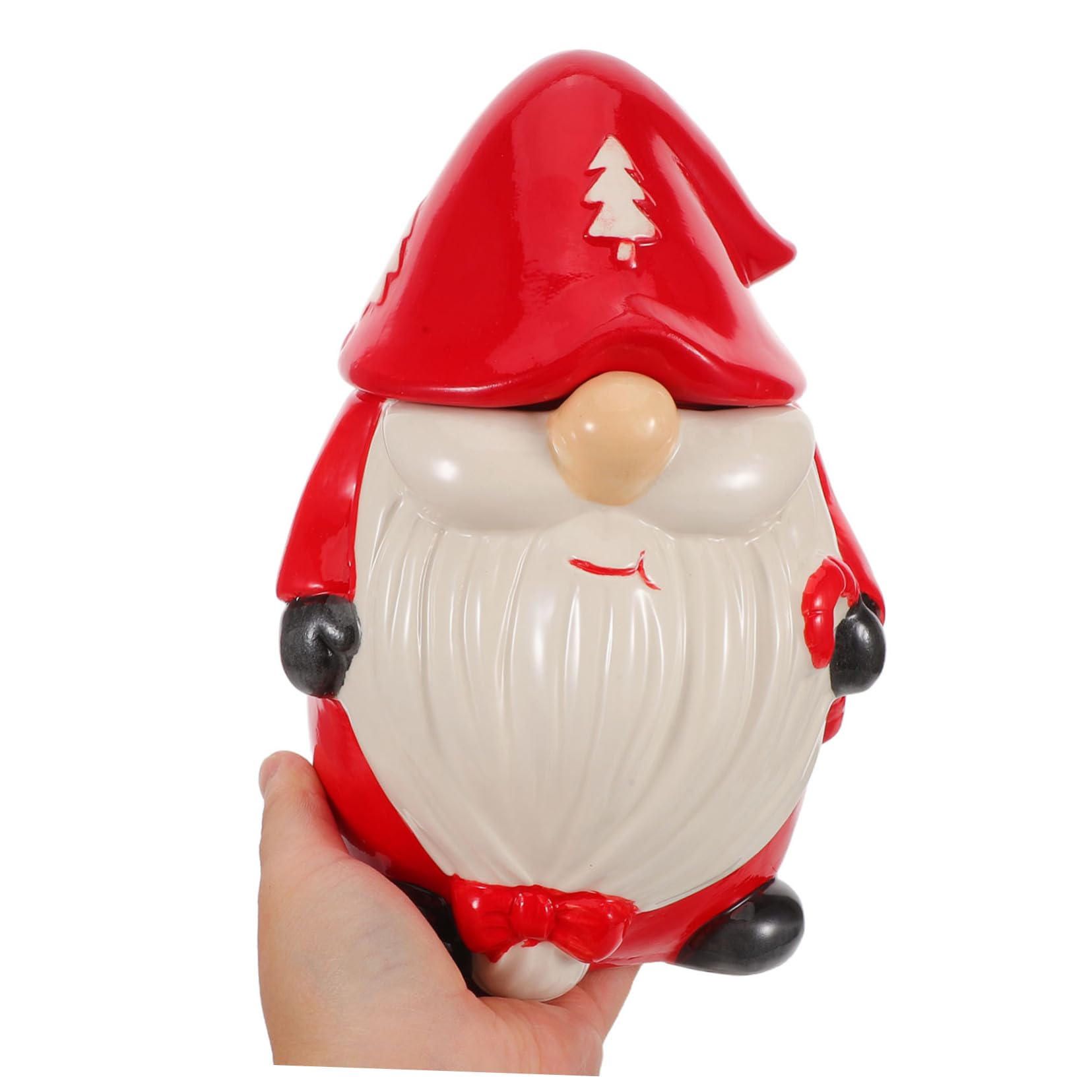 PRETYZOOM Boîte Céramique à Biscuits Forme Sapin de Noël avec Couvercle, Contenant Décoratif pour Snacks et Sucreries