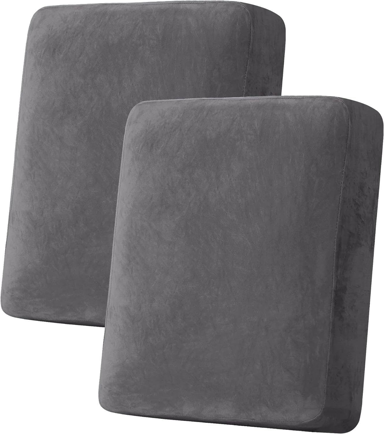 LINGKY Sofa Seat Cushion Cover, Sofa Cushion Slipcovers Stretch Velvet, Universal Non-Slip Couch Cushion Covers Replacement for Individual Furniture Protector (Gray,1 Seater)