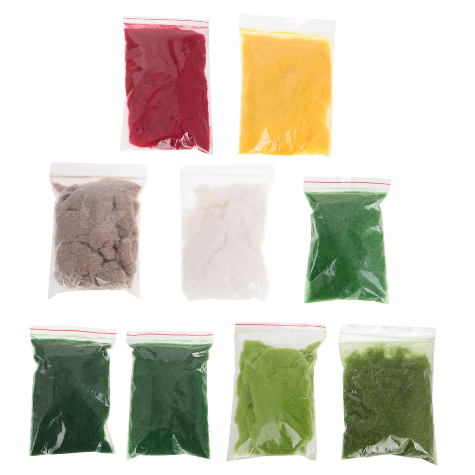KONTONTY 9pcs Realistic Miniature Grass Powder for Dioramas DIY Scenic Materials Deep and Dry Grass Shades for Model Railroad and Crafting Projects