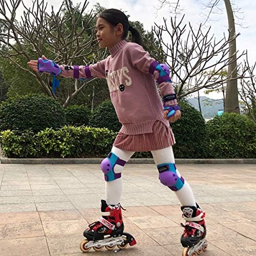 BOSONER Kids/Youth Knee Pad Elbow Pads Guards Protective Gear Set for Rollerblade Roller Skates Cycling BMX Bike Skateboard Inline Skatings Scooter Riding Sports, Wrist Guards Toddler — view 3