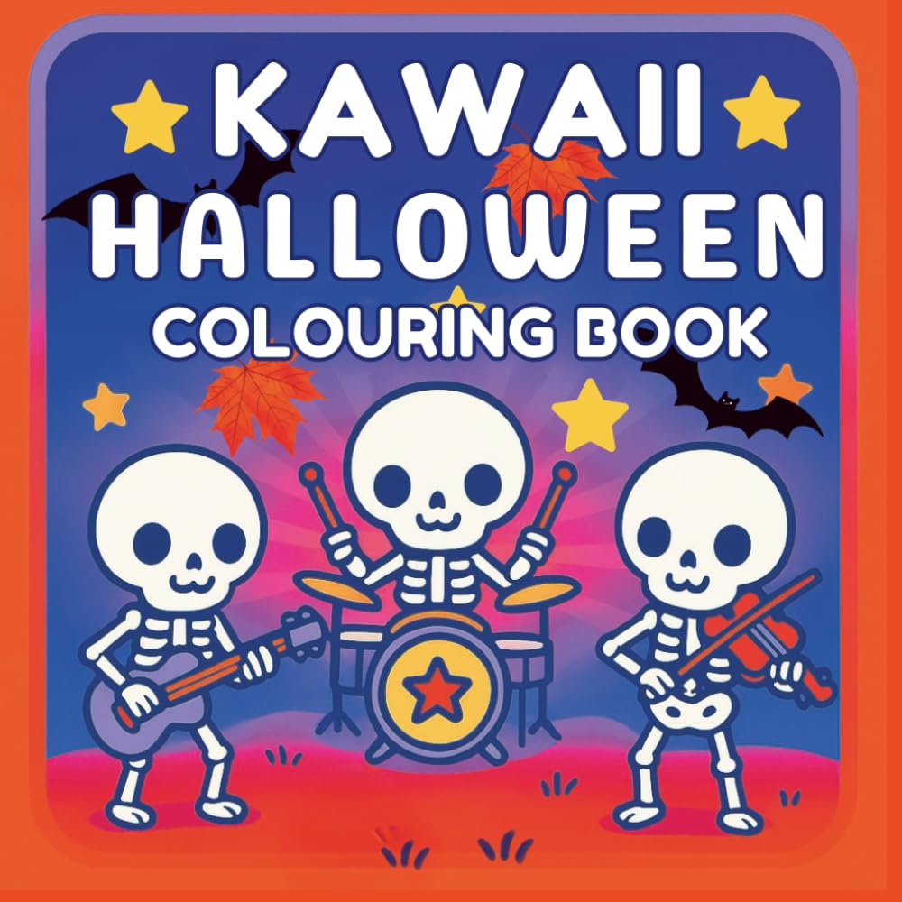 KAWAII HALLOWEEN COLOURING BOOK: Cute And Relaxing Spooky Characters And Scenes for Kids and Teens (Cake Studio & Co Colouring Stories)