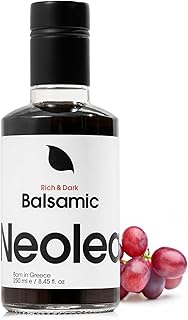 Neolea Dark Balsamic Vinegar from Greece - Made from 70% Grape Must & Red Wine Vinegar Aged in French Oak Barrels- Dressing for Salad, Cooking, Food, Cheese & Meal - 8.45 fl oz / 250 ml