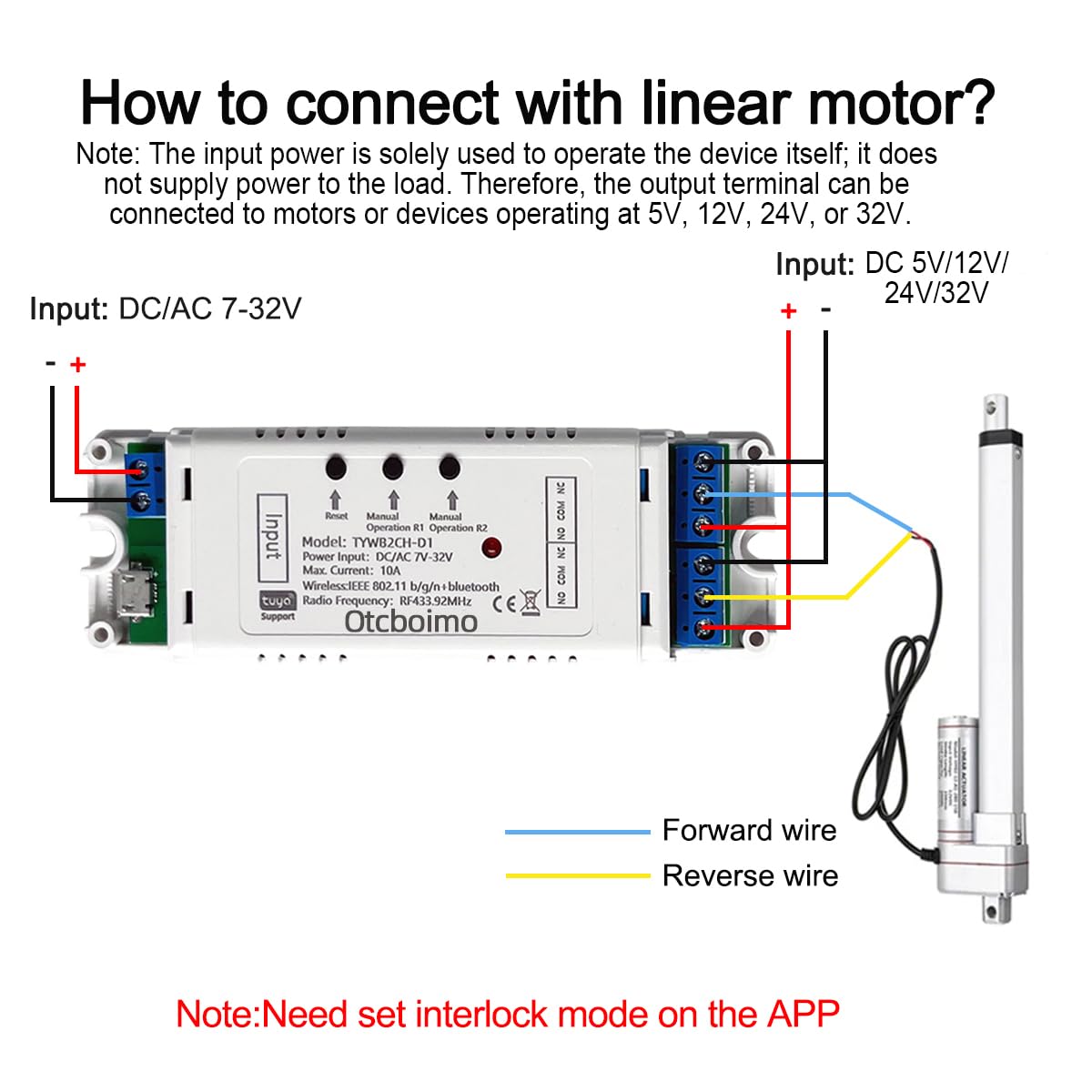 WiFi Smart Linear Actuator Motor Controller, Forward and Reverse Relay — Amazon image 3
