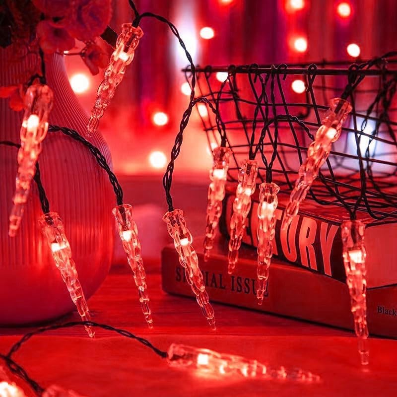Lumières de fée de fée de glace USB rouge pour décoration de fête