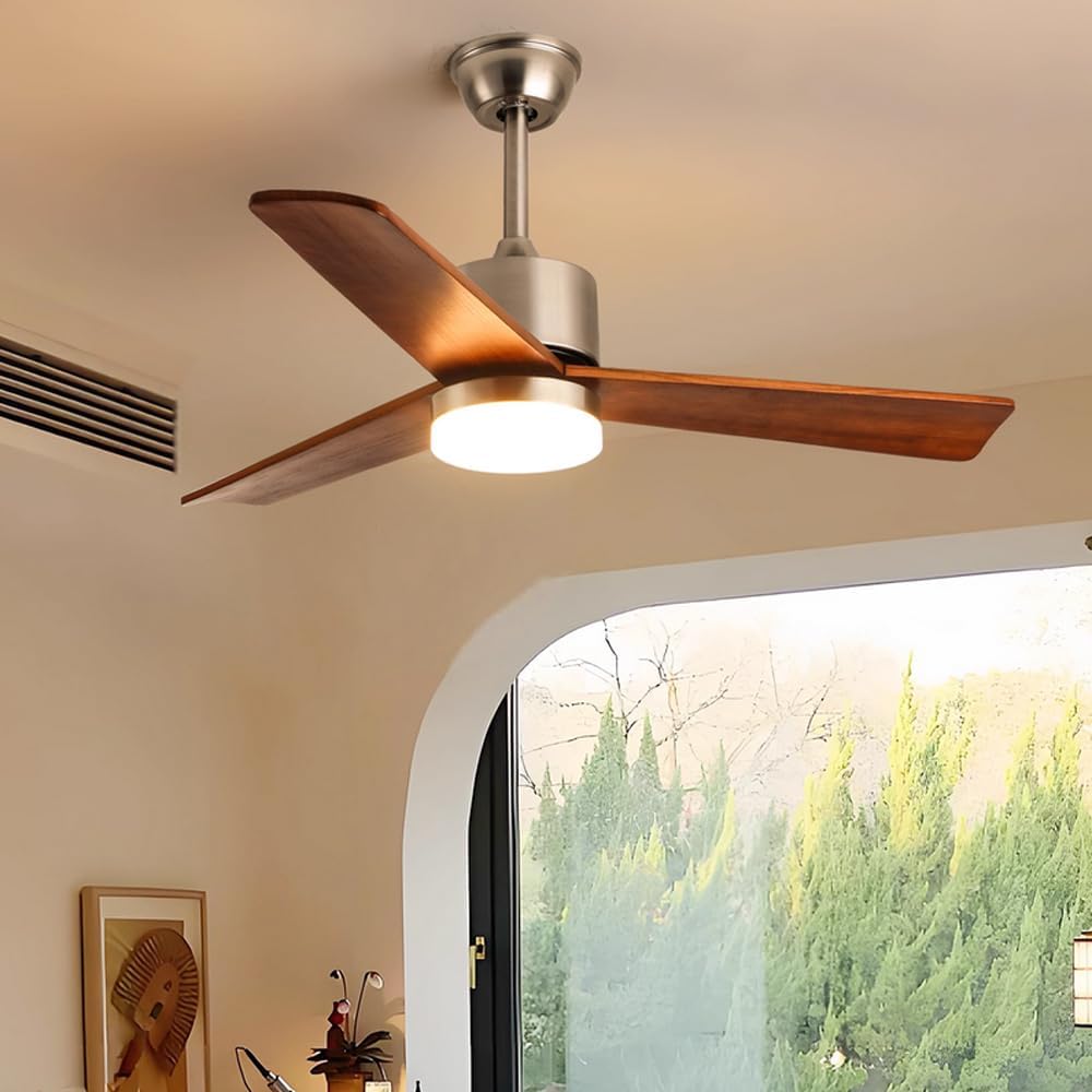 Ceiling Fans With Lights Low Profile Ceiling Fan With Light And Remote Flush Mount Ceiling Fan With LED Dimmable Light Noiseless Ceiling Light Fan Modern Low Profile Ceiling Fan For Indoor/Outdoor Use