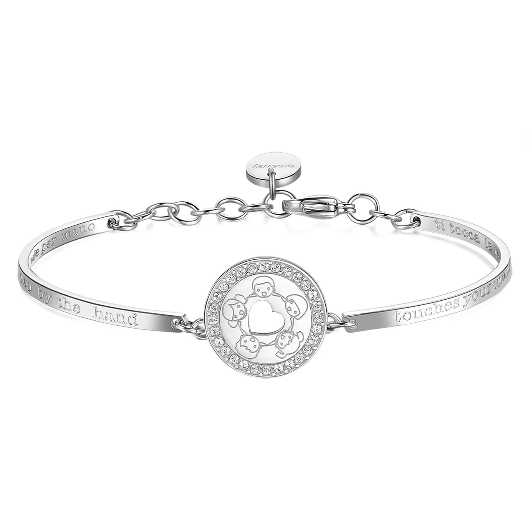 Brosway Chakra Bracciale Per Donna In Acciaio Pvd Oro Rosa Centrale Farfalla Cristalli Swarovski Bhk403