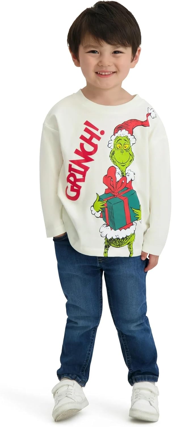 The Grinch Dr. Seuss Christmas Toddler Unisex Long Sleeve T-Shirt, Sizes 12M-5T