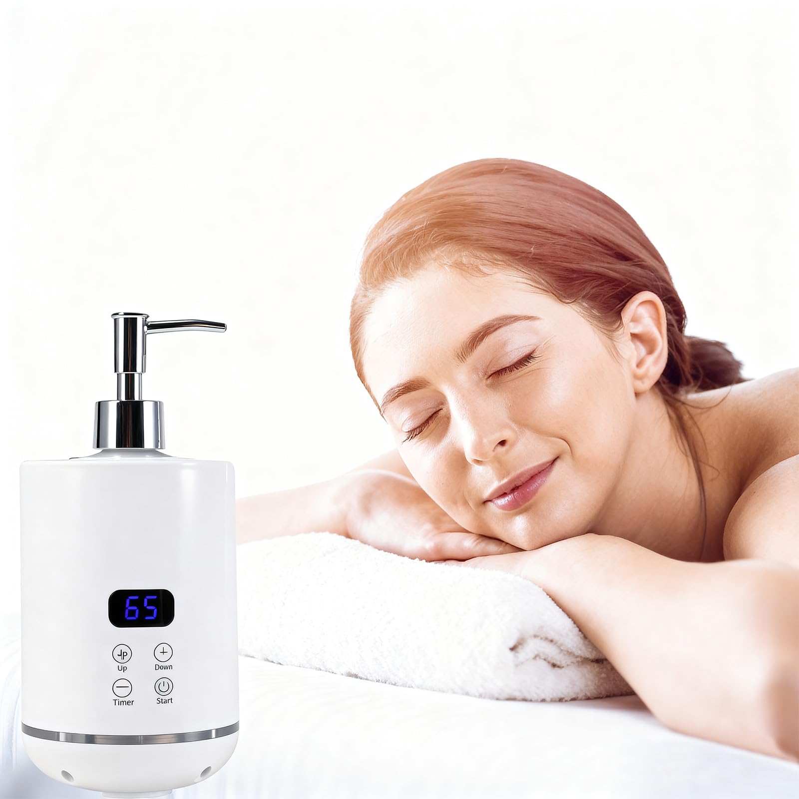 Intelligent Massageöl Wärmer 250ml mit Zwei Ölflaschenspendern und Trichter für Ätherische Öle Lotionen Cremes