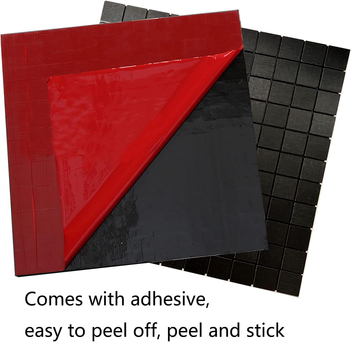 XUANINY 11-Sheet Peel and Stick Backsplash Tiles, Brushed Aluminum Surface Metal Mosaic Sticker for Kitchen Wall (11.41"x11.41") (11, Black Brushed)