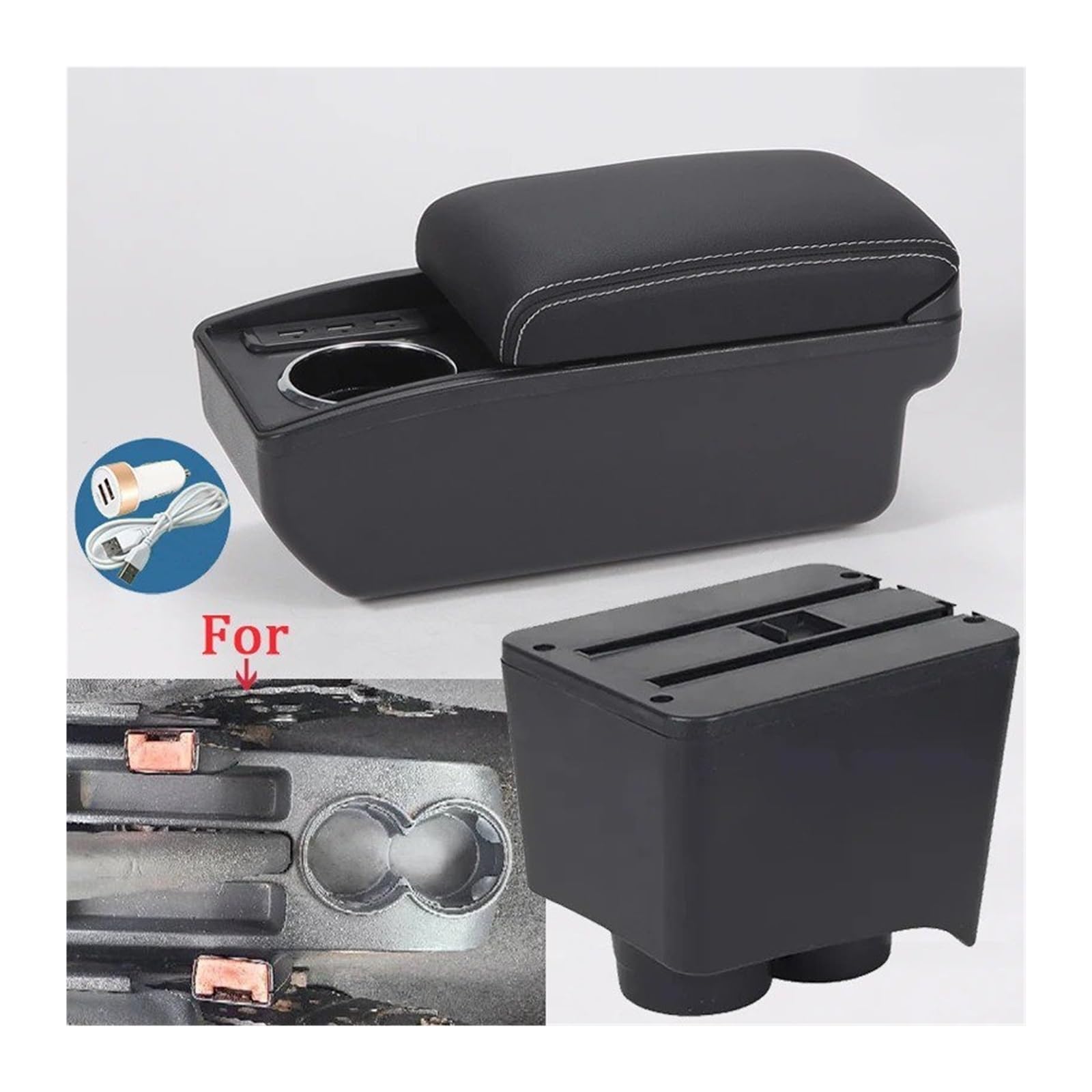 Per VW Per Polo 9N 3 2002-2009 Scatola Portaoggetti Bracciolo Auto