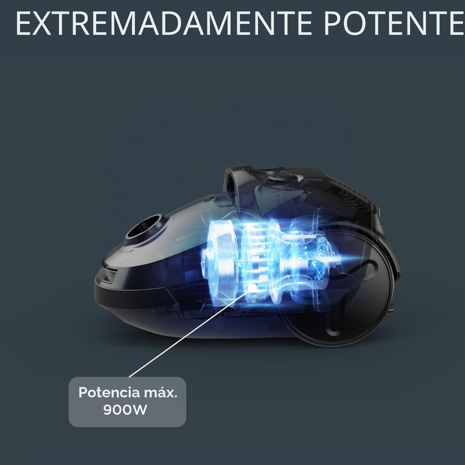 Rowenta RO3950 - Aspiradora con bolsa, 750 W = 2000 W, extremadamente silenciosa, filtro higiénico, con boquilla para parqué, color azul