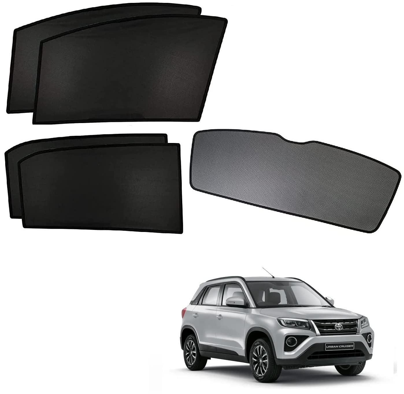 Car Window Custom Fit Sun Shades Fix with Dicky Non Magnetic Curtains Mesh Compatible for Toyota Urban Cruiser