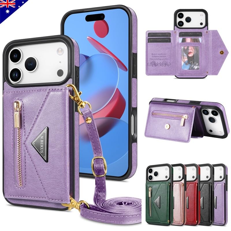 Protégez votre iPhone 12 Pro avec cet étui portefeuille rose anti chute à sangle