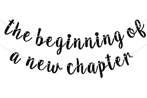 2024 Graduation Banner, The Beginning of a New Chapter Farewell Party Decorations Black Glitter