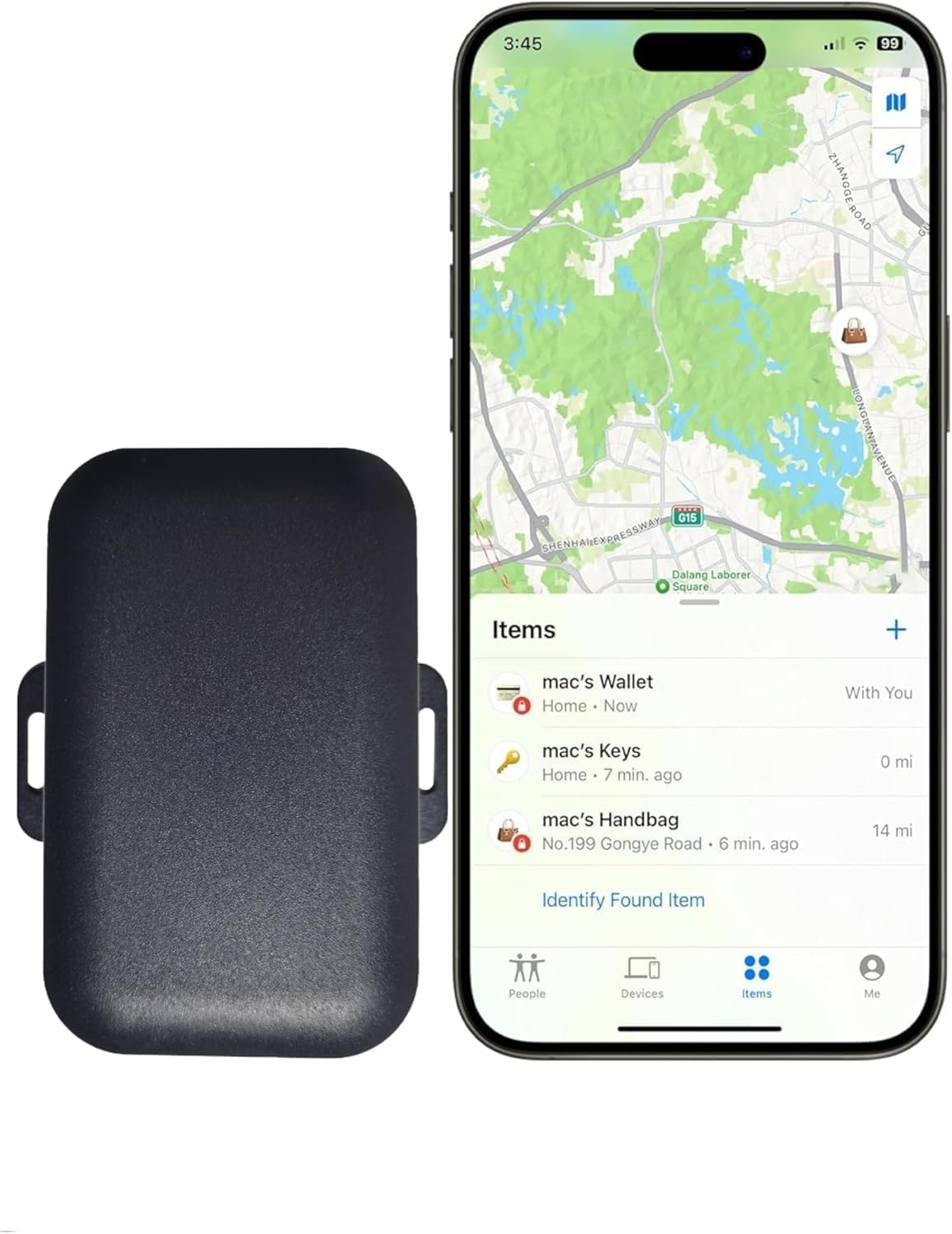 10 or 1 Year Long Life Battery GPS Tracker Item Finder, find car in Parking lot, no Subscription for Vehicles car ebike Truck Luggage School Bag Asset(10 Year, iPhone)