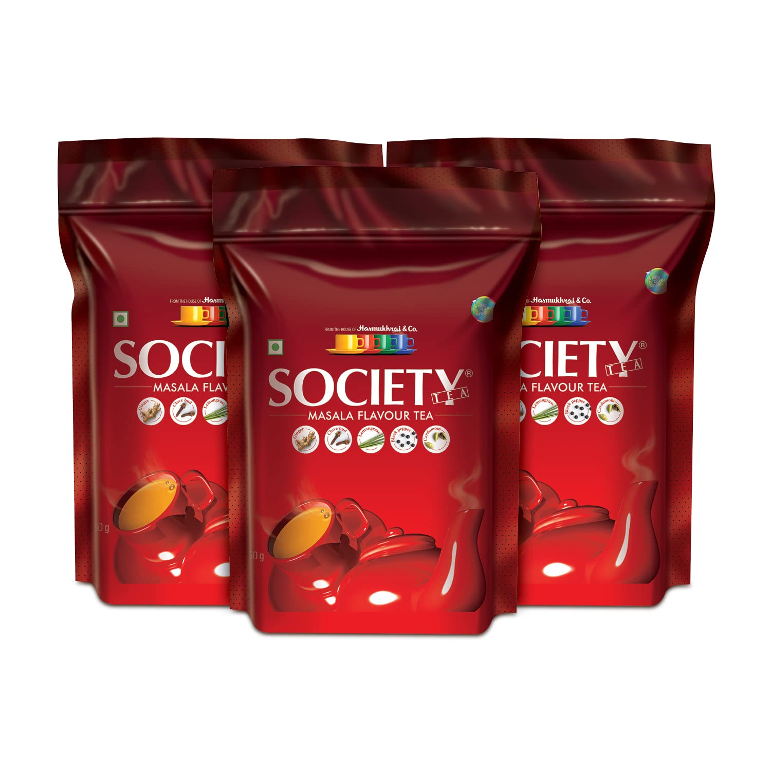 Society Masala Chai — Five-Spice Indian Masala Tea, Real Cardamom Ginger Clove Black Pepper Lemongrass Blended Into Assam ...