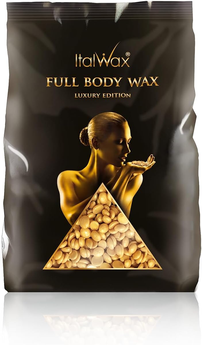 Italwax Luxury Full Body Wax - 1kg / 2.2lb - Hard wax beads for hair removal - Unscented - ideal for sensitive skins