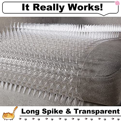 Nuanchu 12 Pieces Cat Repellent Outdoor Mat Cats Plastic Mats with Spikes Dogs Spiked Deterrent