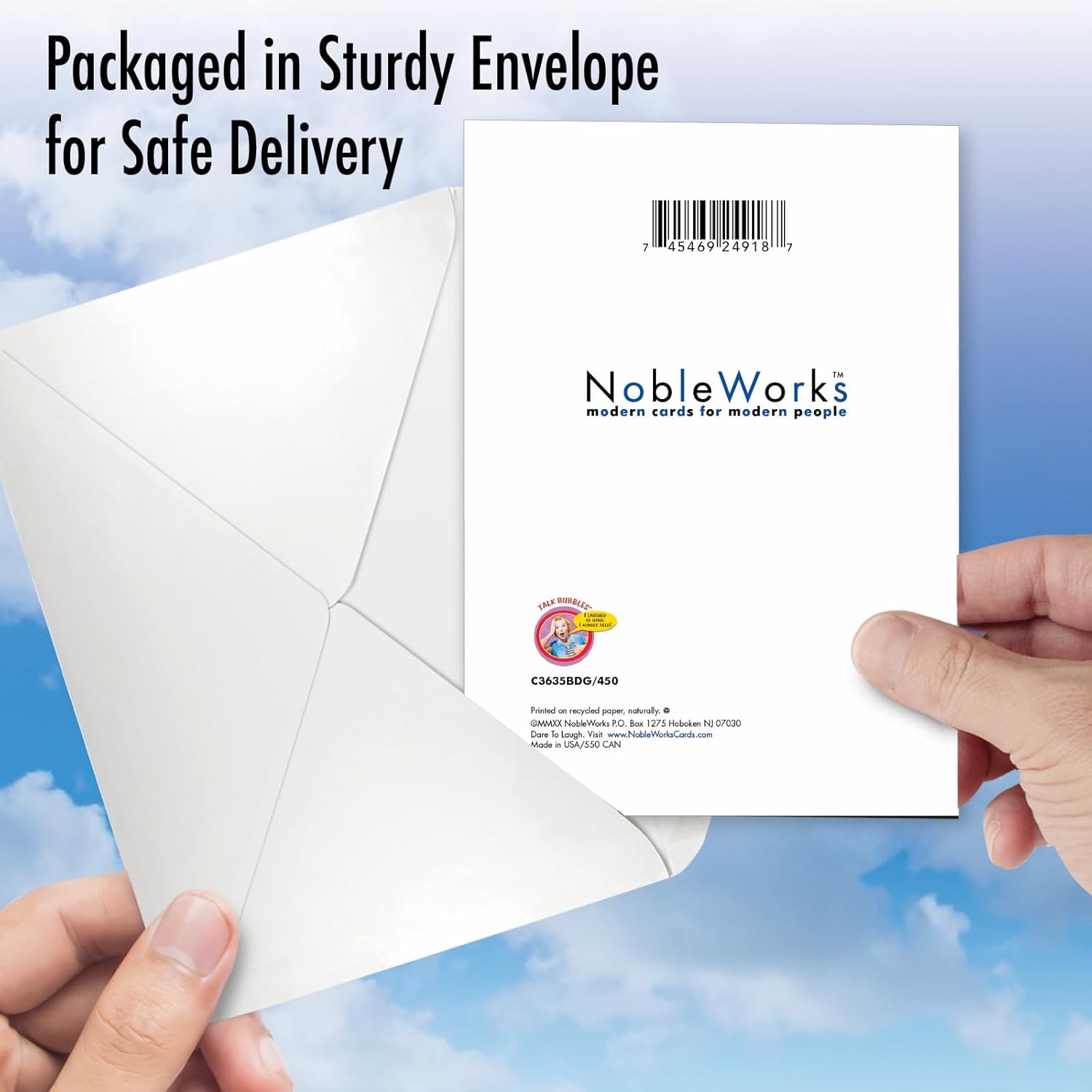 NobleWorks - 1 Funny Card for Birthdays - Grandparents Humor, Bday Notecard Stationery - Young and Beautiful C3635BDG - Image 6