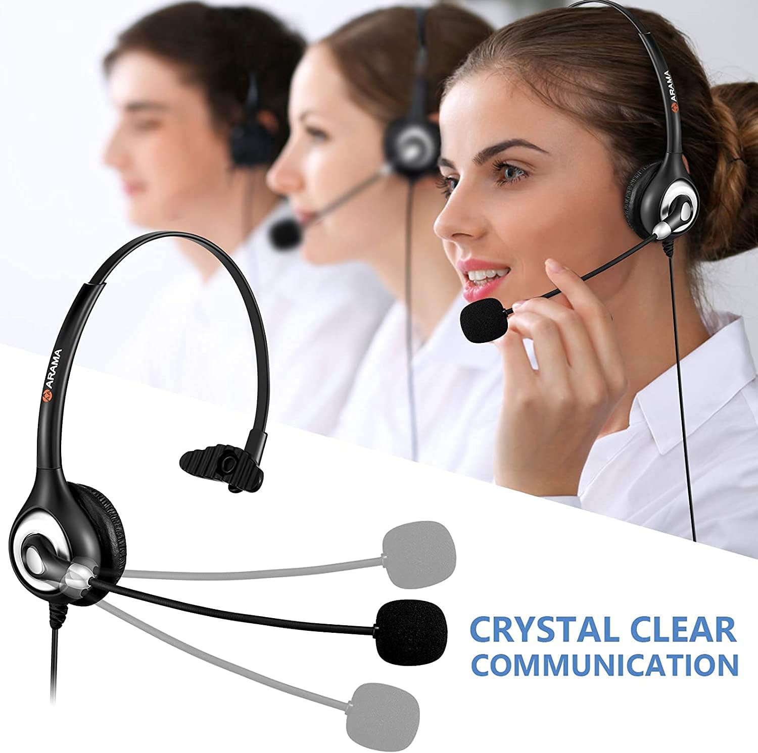 Phone Headset 2.5mm with Noise Canceling Mic & Mute Switch Ultra Comfort Telephone Headset for Panasonic AT&T Vtech Uniden Cisco Grandstream Polycom Cordless Phones : Electronics