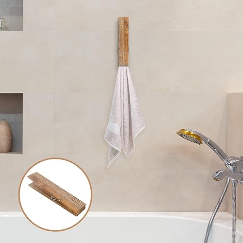 Miniatura 7 de Cabilock 2 ganchos de playa para toallas artesanales para colgar en la pared, colgador de pared con forma de pinza para la ropa, alfileres grandes