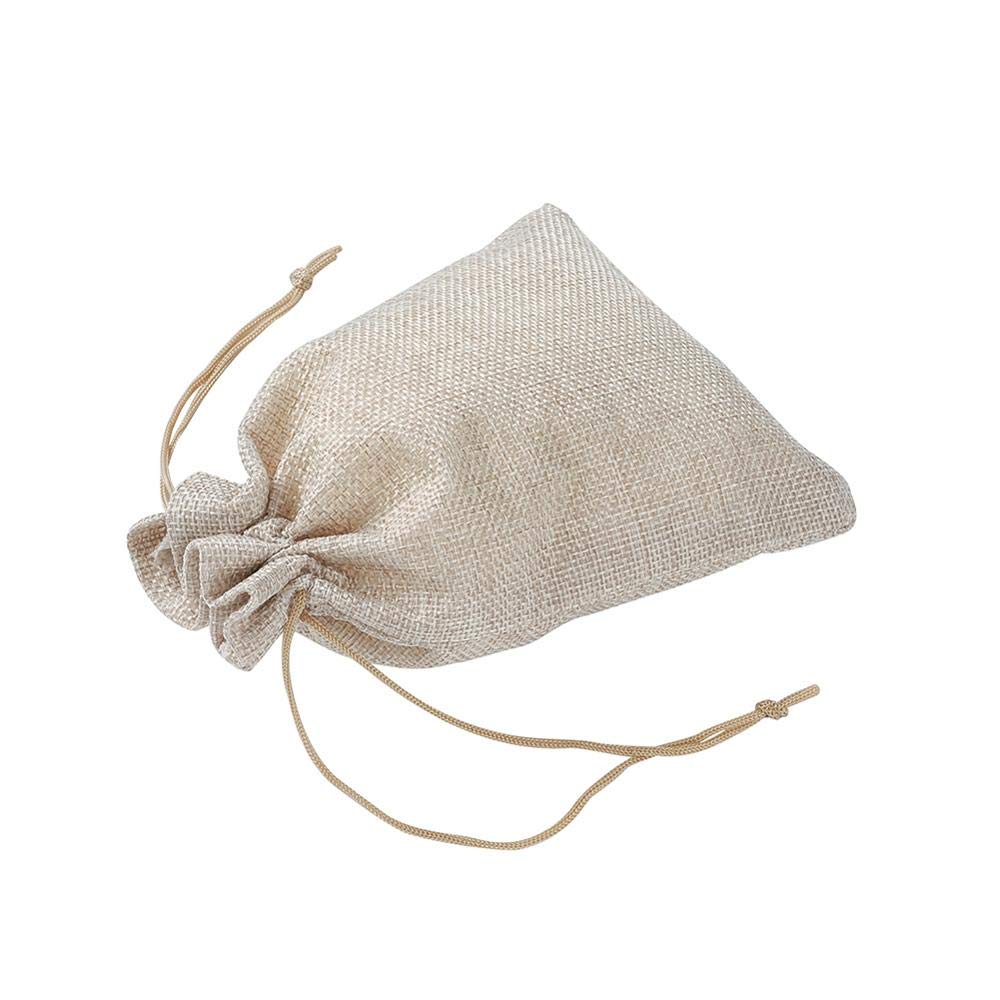 Sacs en tissu avec cordon de serrage Sacs d'emballage en toile de jute Sacs à cordon de serrage pour bijoux Emballage cadeau 18 x 13 cm Sacs en toile de jute gris clair Sacs cadeaux avec cordon de
