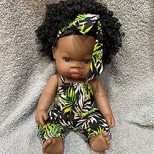 Hengqiyuan Schwarze Puppen Mode afrikanische Mädchenpuppen Spielen Puppe 50cm für Kinder,A – Bild 4