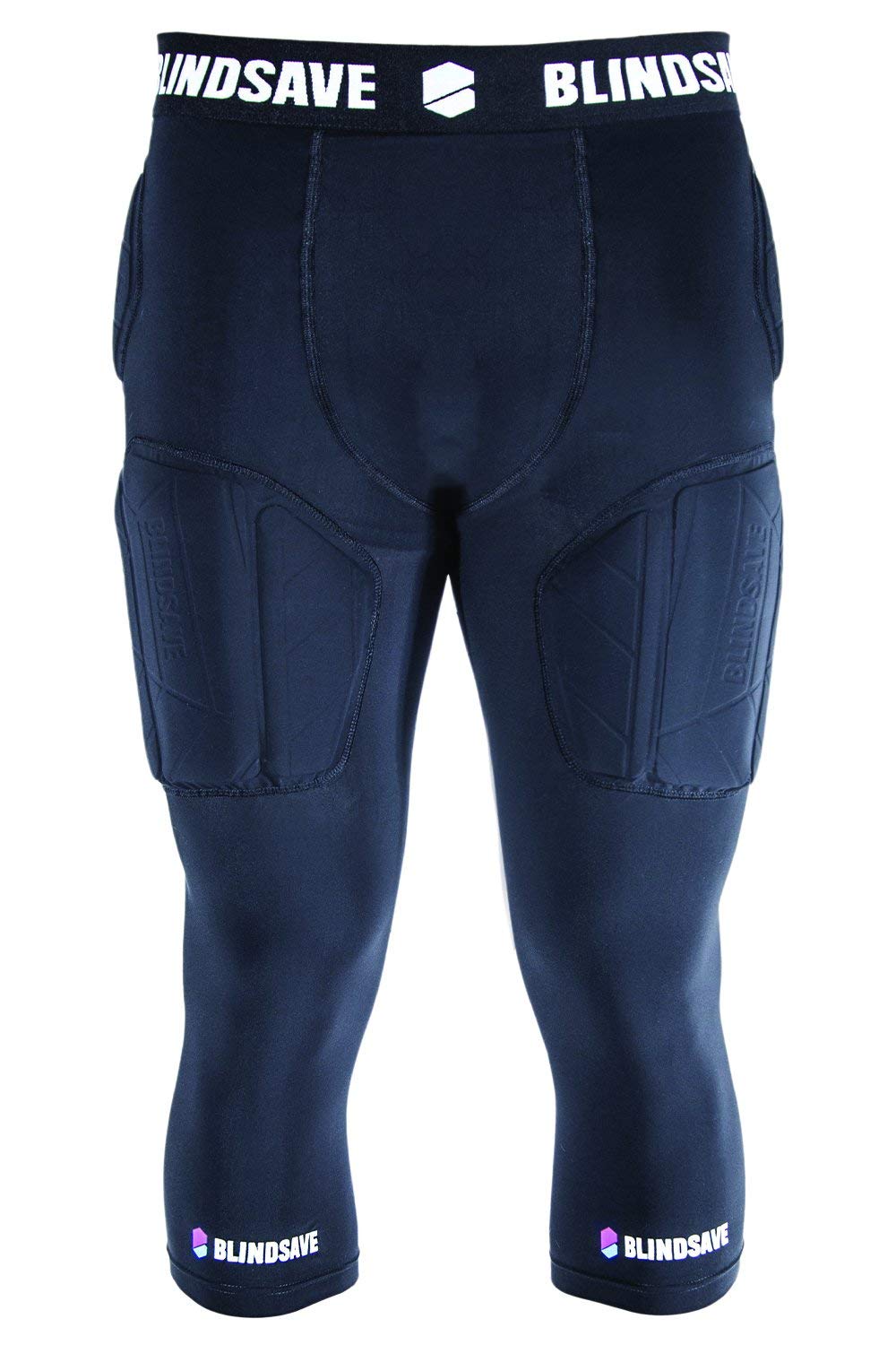 BLINDSAVE 3/4 tights Pro+ | Thigh and hip protection padded tights | Shock Absorbing Technology | Self-Adjusting Padding