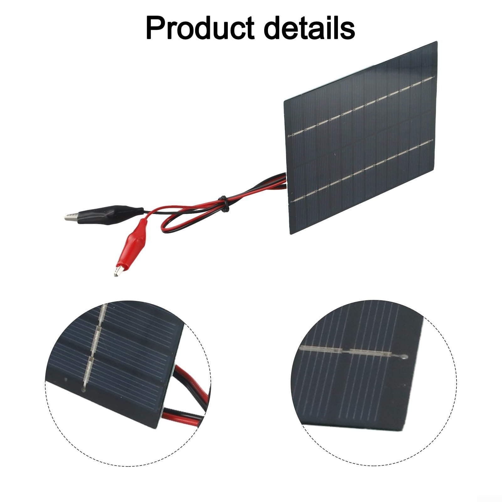 10 W 12 V Polykristallines Solarpanel – Tragbar, Clip-Befestigung, Wasserdicht – Für Batterieladung & Outdoor-Beleuchtung
