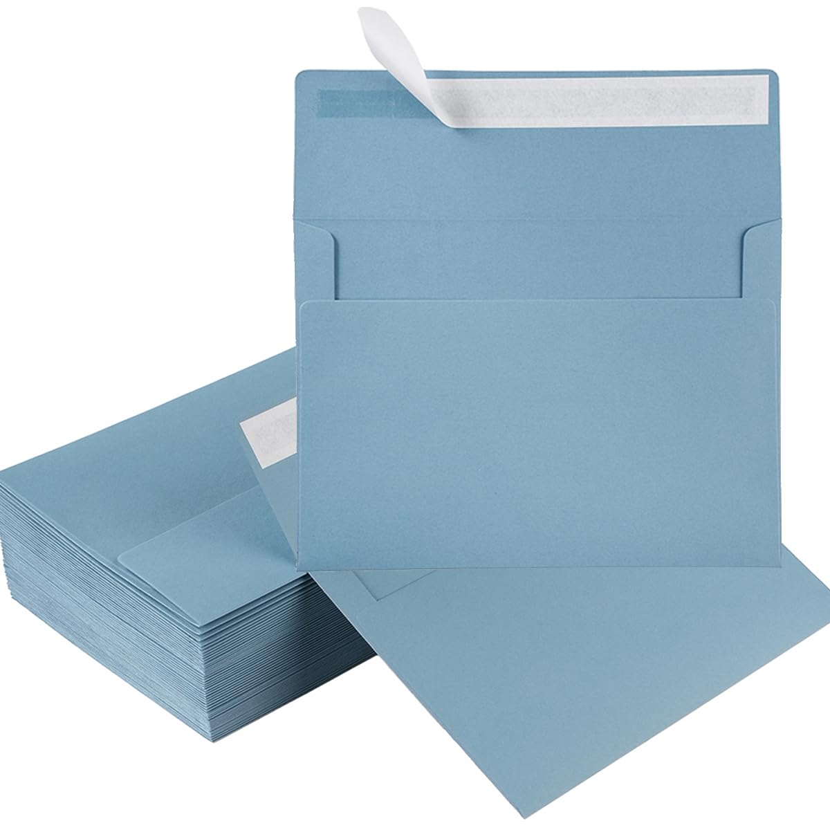 50 Pack 5 x 7 Envelopes Colored Self Seal for Wedding, Party Invitations, Greeting Cards, Announcements, Photos, 5.24 x 7.21 Inches (Dusty-Blue)