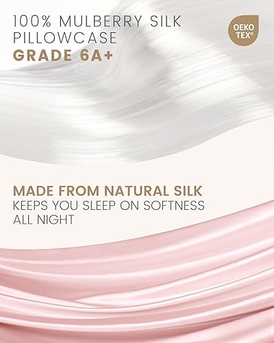 Miniatura 42 de THXSILK Funda de almohada de seda de morera 100% natural para cabello y piel, tamaño estándar de 20 x 26 pulgadas, funda de almohada de seda suave