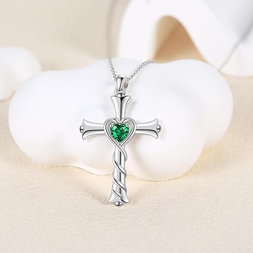 Miniatura 4 de URONE Cross Necklace for Women 925 Sterling Silver Cross with Snake Pendant Necklace Cross Jewelry Gift