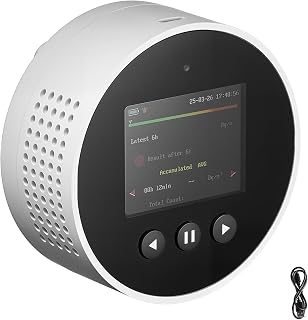Happybuy Professional Radon Gas Detector - 3.3Bq/m³ to 37kBq/m³ Range, Rechargeable Air Quality Monitor with Color Display for Home & Office Safety
