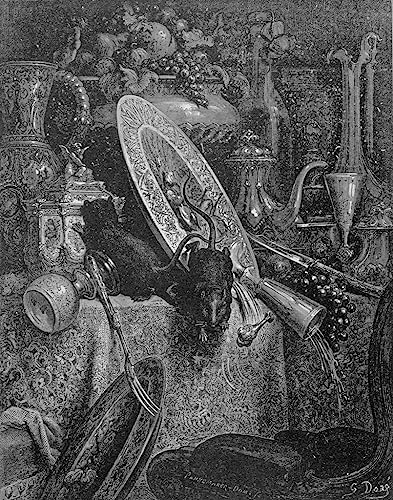 Affiches et gravures Gustave Doré grand poster toile vlles et campagne 60x90cm décoration