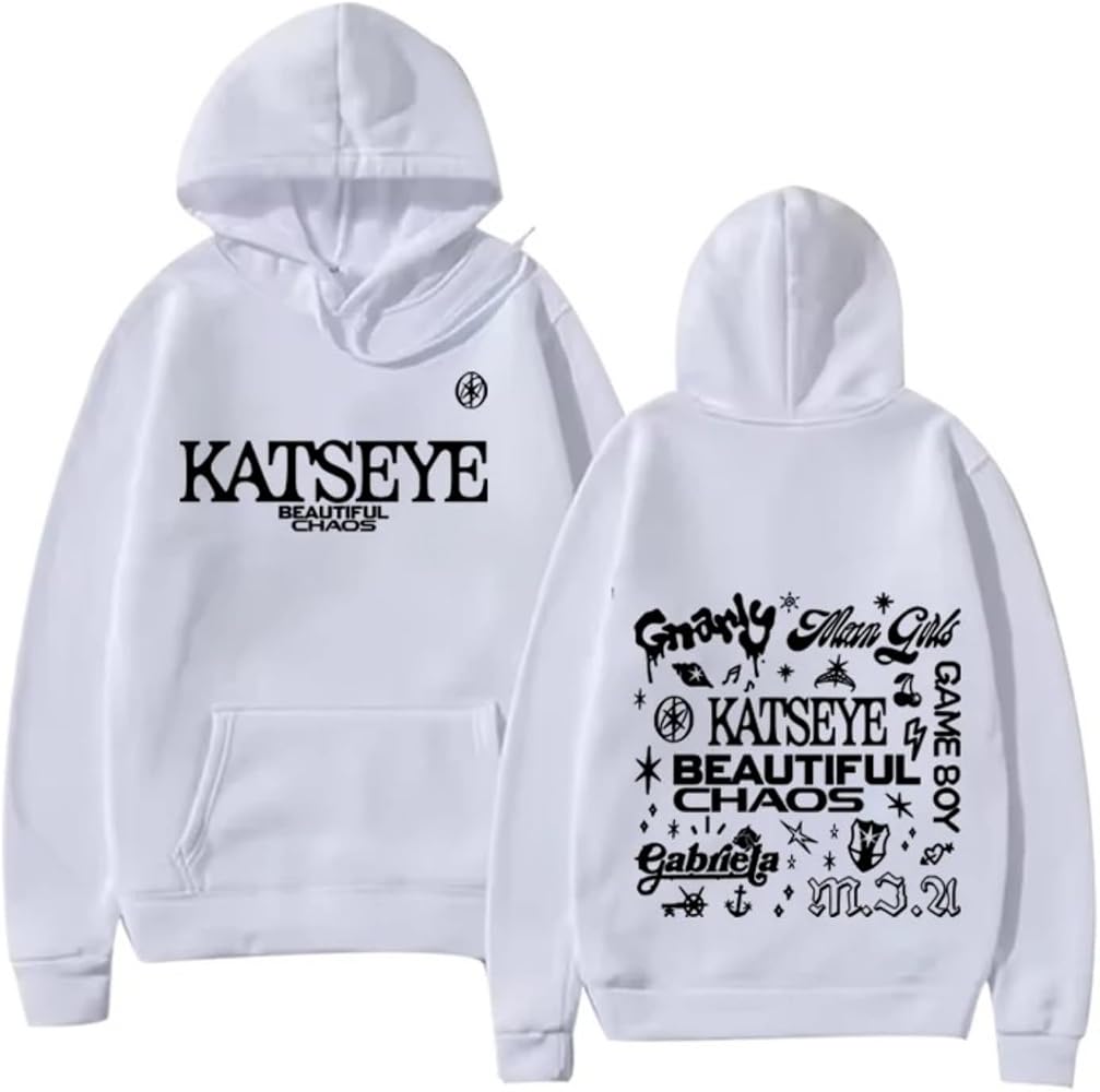 Felpa con cappuccio Kpop Katseye Merch 2025 Beautiful Chaos Tour Cat Ears Felpa con cappuccio Manica lunga Crop Top Abbigliamento da donna  200000345