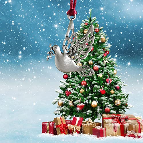 Vizoe Solid Pewter Christmas Tree Ornament Hanging Metal Christmas Decorations Holiday Ornaments Hanging Pendants Decoration For Home Party Xmas Tree Décor (Dove) #TOP3
