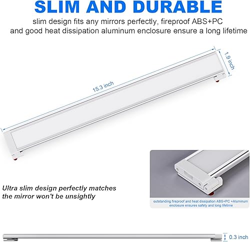 Miniatura 3 de MY BEAUTY LIGHT Luces LED de tocador de ángulo ajustable para espejo, luces LED de maquillaje regulables brillantes y de temperatura de color