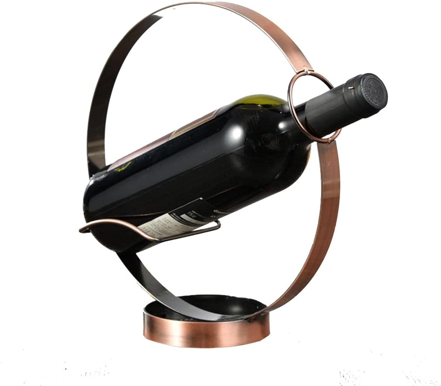 Wine Bottle Holder Iron Single Wine Rack Countertop Free Standing Display Stands for Home Decor (Size:25 * 10 * 26.5cm) (Color : #1)
